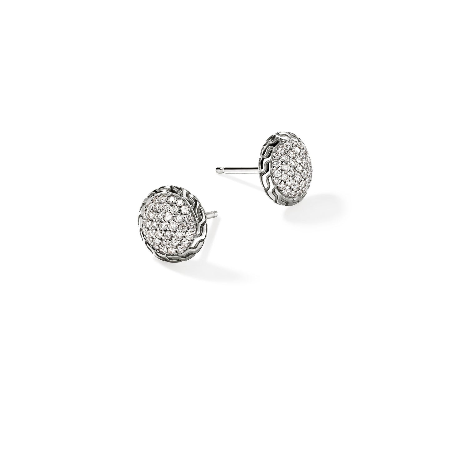 JH Essential Pavé Stud Earring, Sterling Silver, Diamonds, 10MM|EBP987182DI