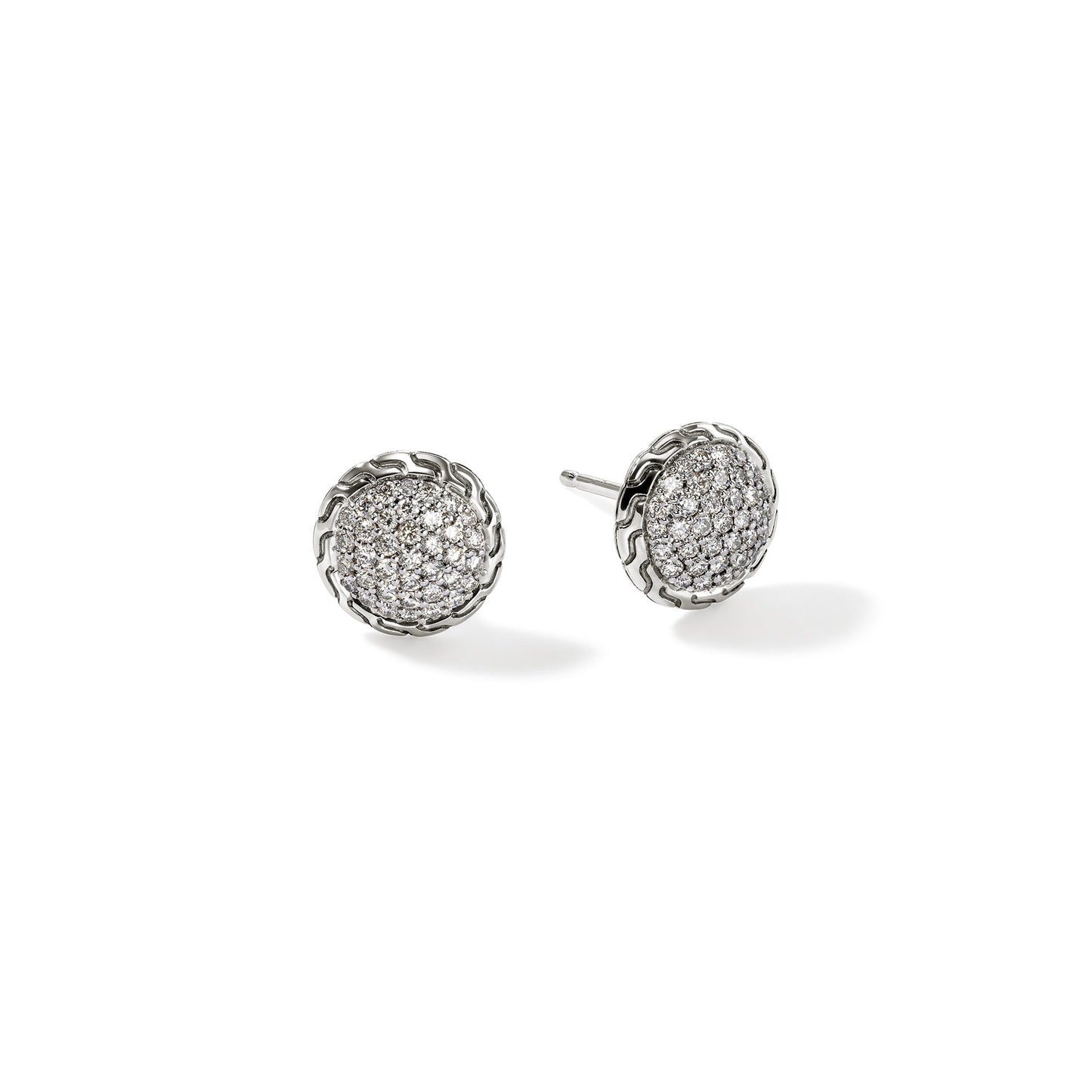JH Essential Pavé Stud Earring, Sterling Silver, Diamonds, 10MM|EBP987182DI