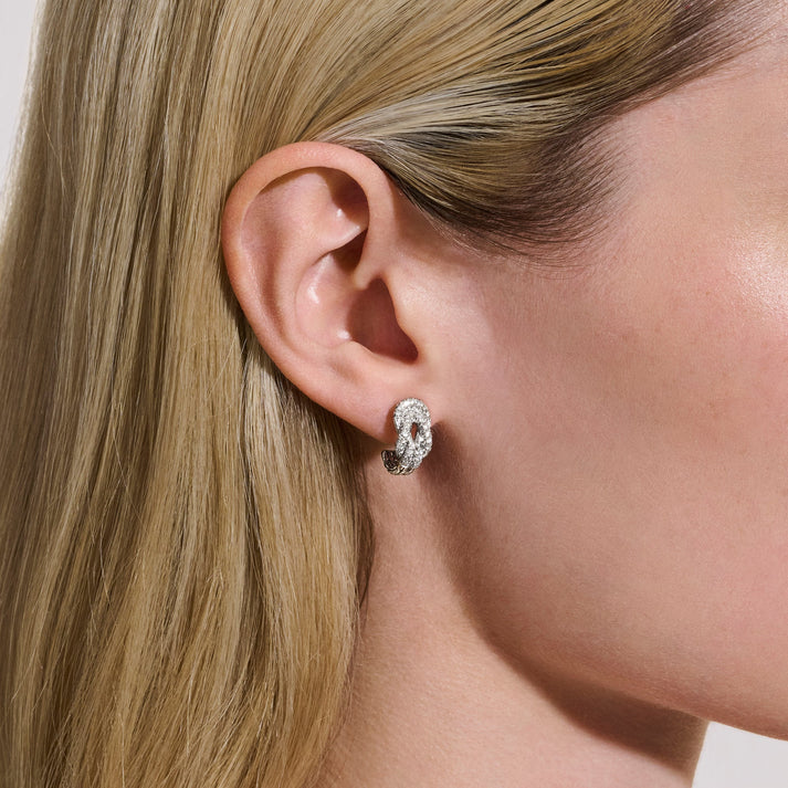 Love Knot Earrings, Sterling Silver, Diamonds|EBP987822DI