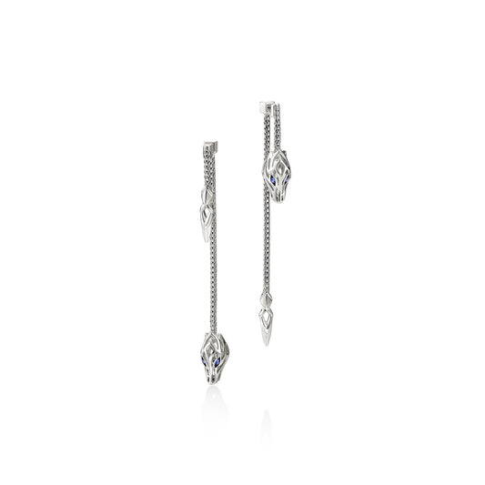 Naga Drop Earrings, Sterling Silver|EBS603361BSP