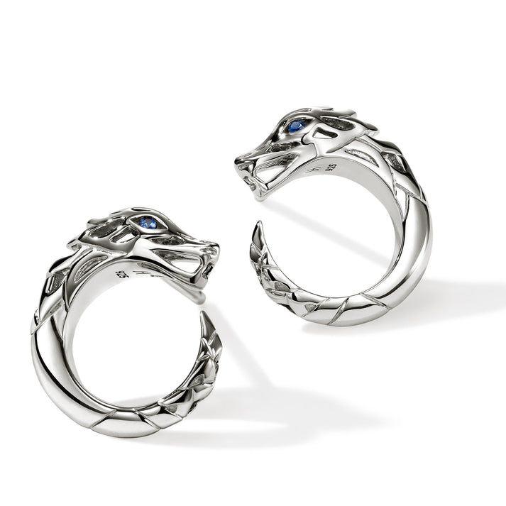 Naga Earrings, Sterling Silver, Blue Sapphires|EBS603731BSP