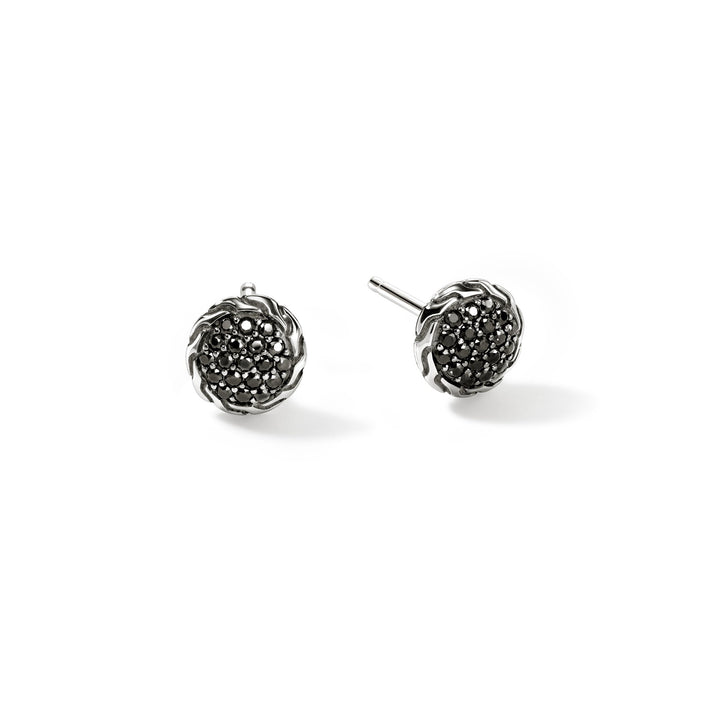 JH Essential Pavé Stud Earring, Sterling Silver, Gemstones, 7MM|EBS987024BLS