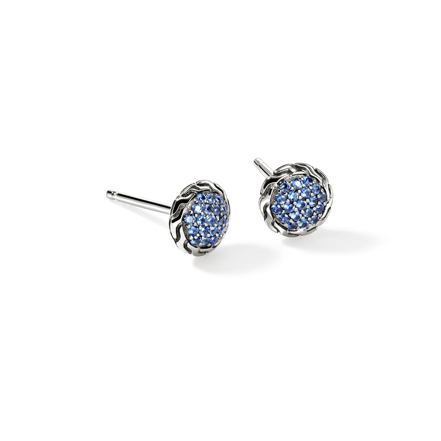 JH Essential Pavé Stud Earring, Sterling Silver, Gemstones, 7MM|EBS987024BSP