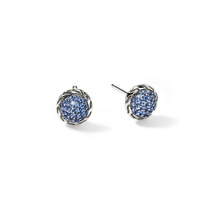 JH Essential Pavé Stud Earring, Sterling Silver, Gemstones, 7MM|EBS987024BSP