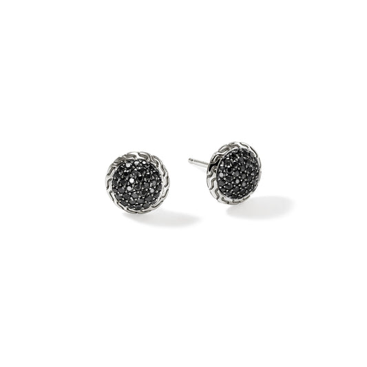 JH Essential Pavé Stud Earring, Sterling Silver, Gemstones, 10MM|EBS987184BLS