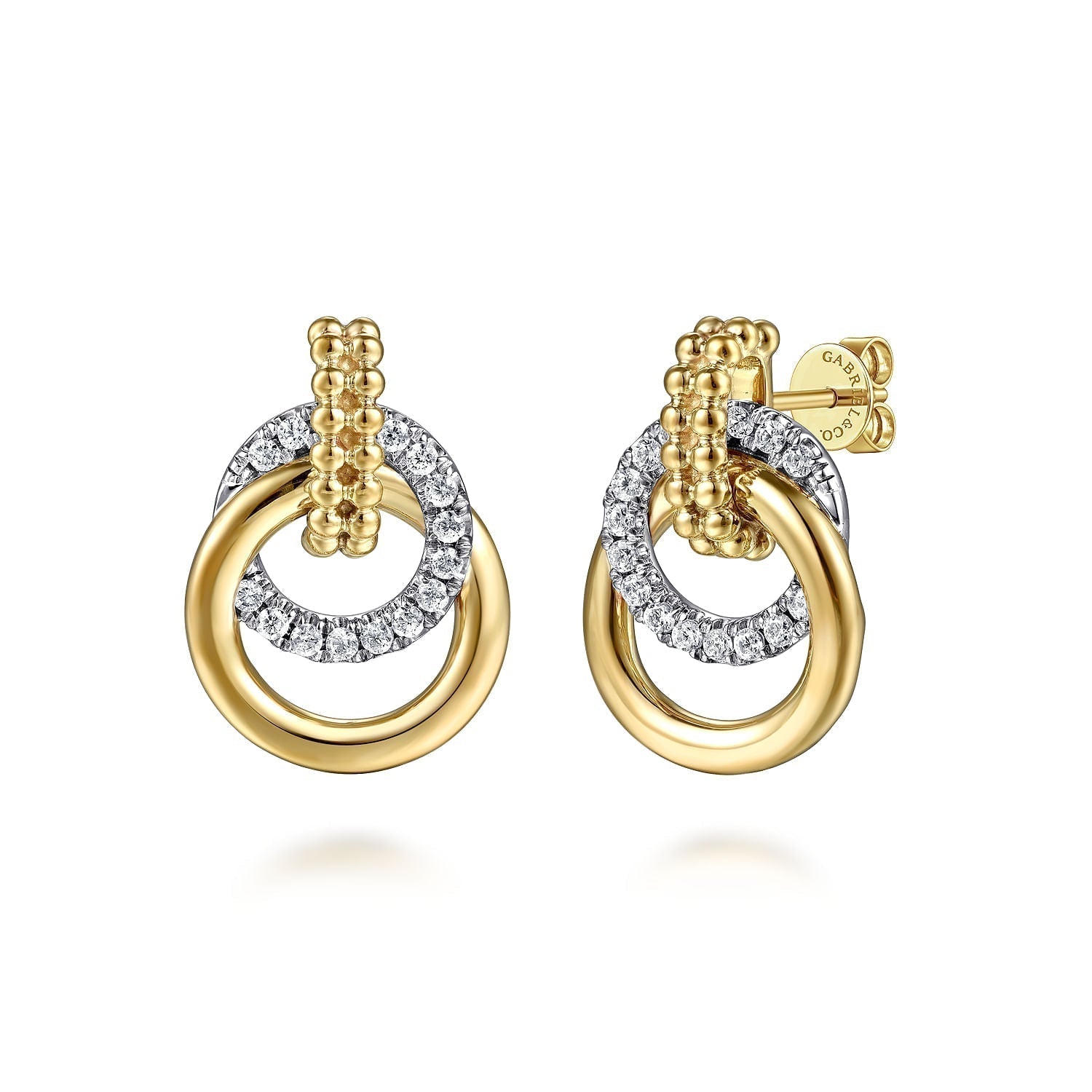 14K White & Yellow Gold Bujukan Diamond Stud Earrings EG15201M45JJ - Dejaun Jewelers