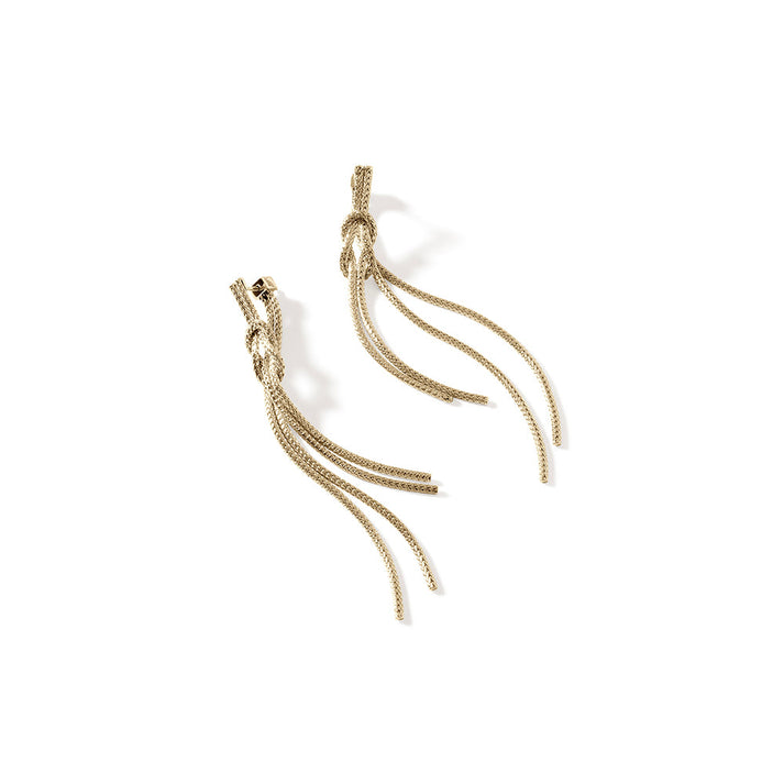 Love Knot Drop Earrings, Gold|EGG901063