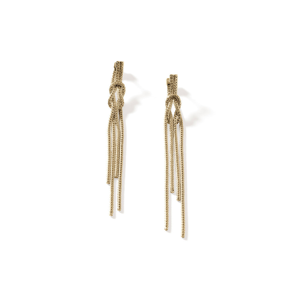 Love Knot Drop Earrings, Gold|EGG901063