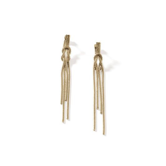 Love Knot Drop Earrings, Gold|EGG901063