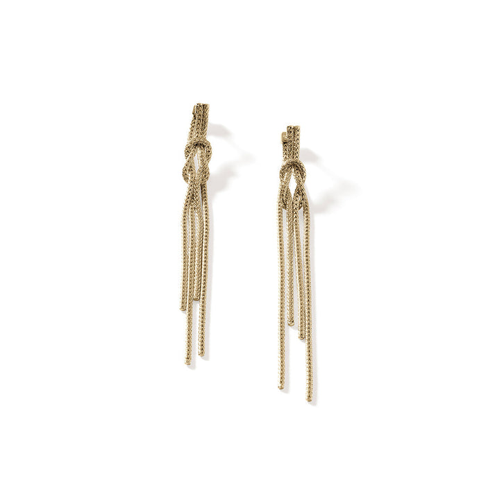 Love Knot Drop Earrings, Gold|EGG901063