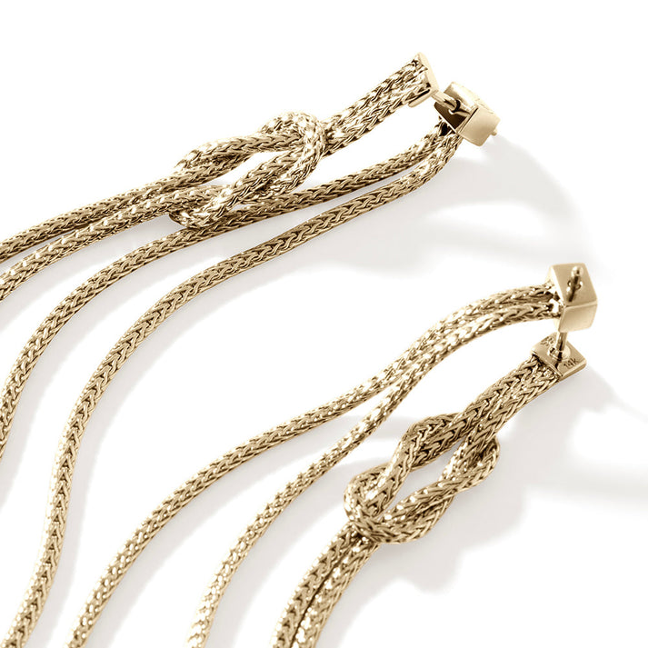 Love Knot Drop Earrings, Gold|EGG901063