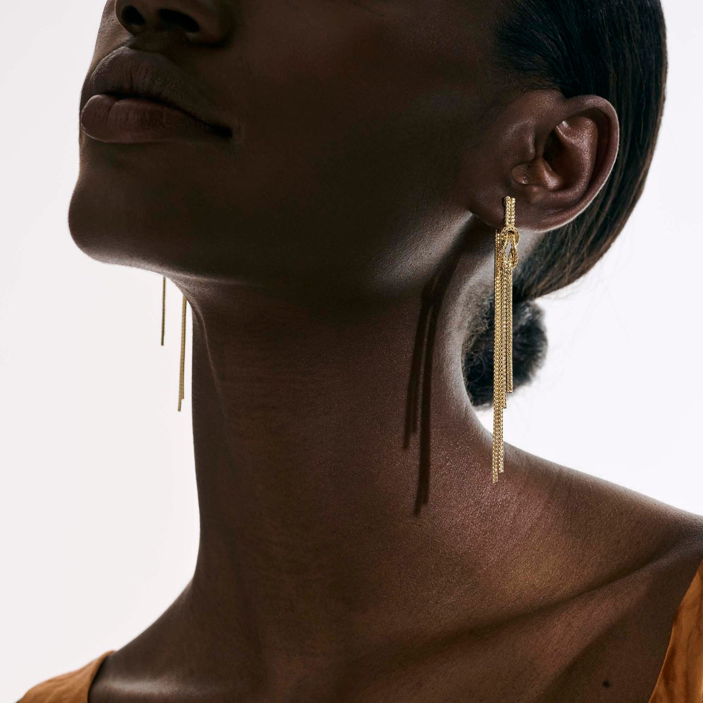 Love Knot Drop Earrings, Gold|EGG901063