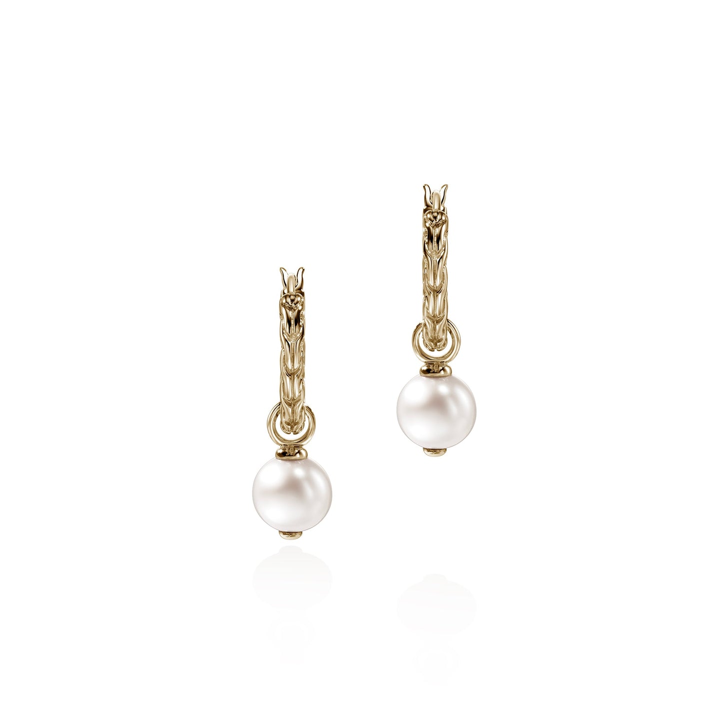 JH Essential Pearl Hoop Earring, Gold, 16MM|EGG987261