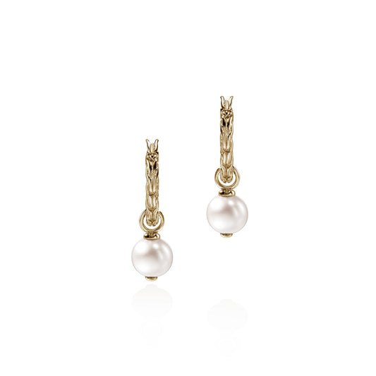 JH Essential Pearl Hoop Earring, Gold, 16MM|EGG987261
