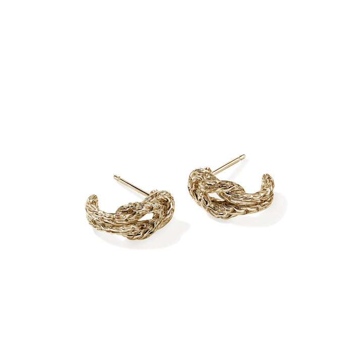 Love Knot Hoop Earring, Gold, 13MM|EGG98782