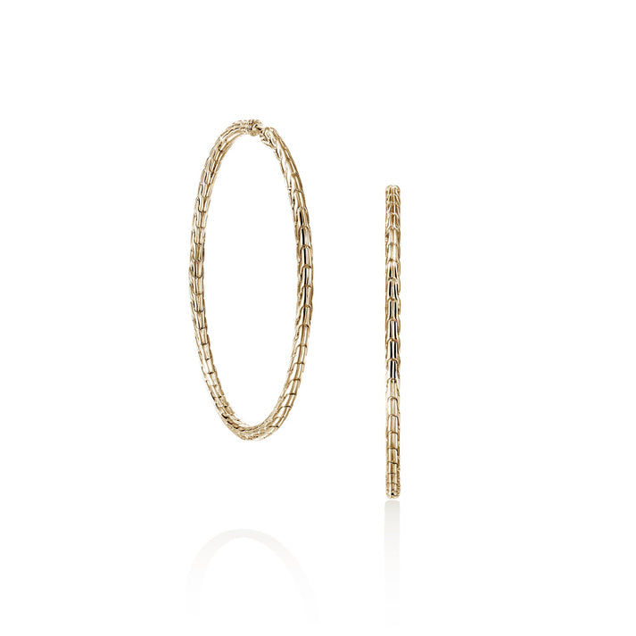 JH Essential Flex Hoop Earrings, Gold, 50MM|EGG98925