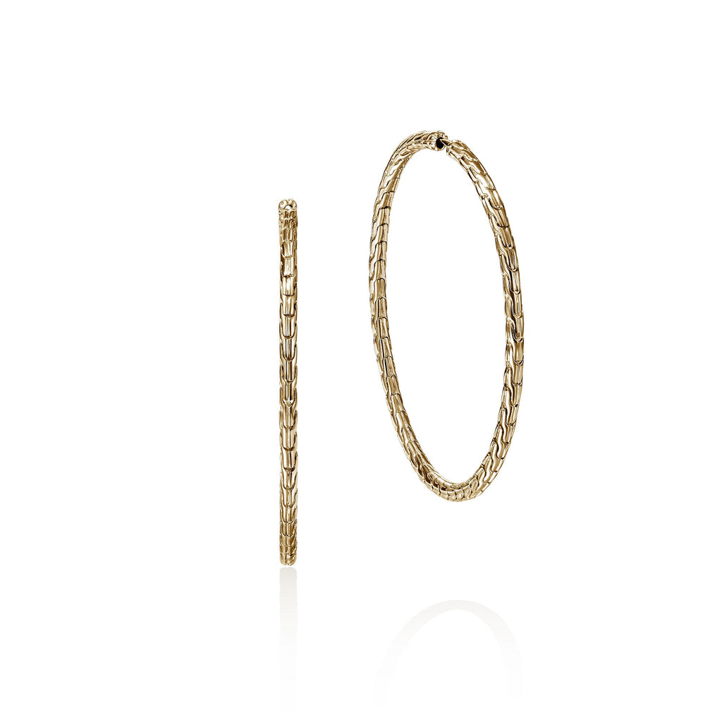 JH Essential Flex Hoop Earrings, Gold, 50MM|EGG98925