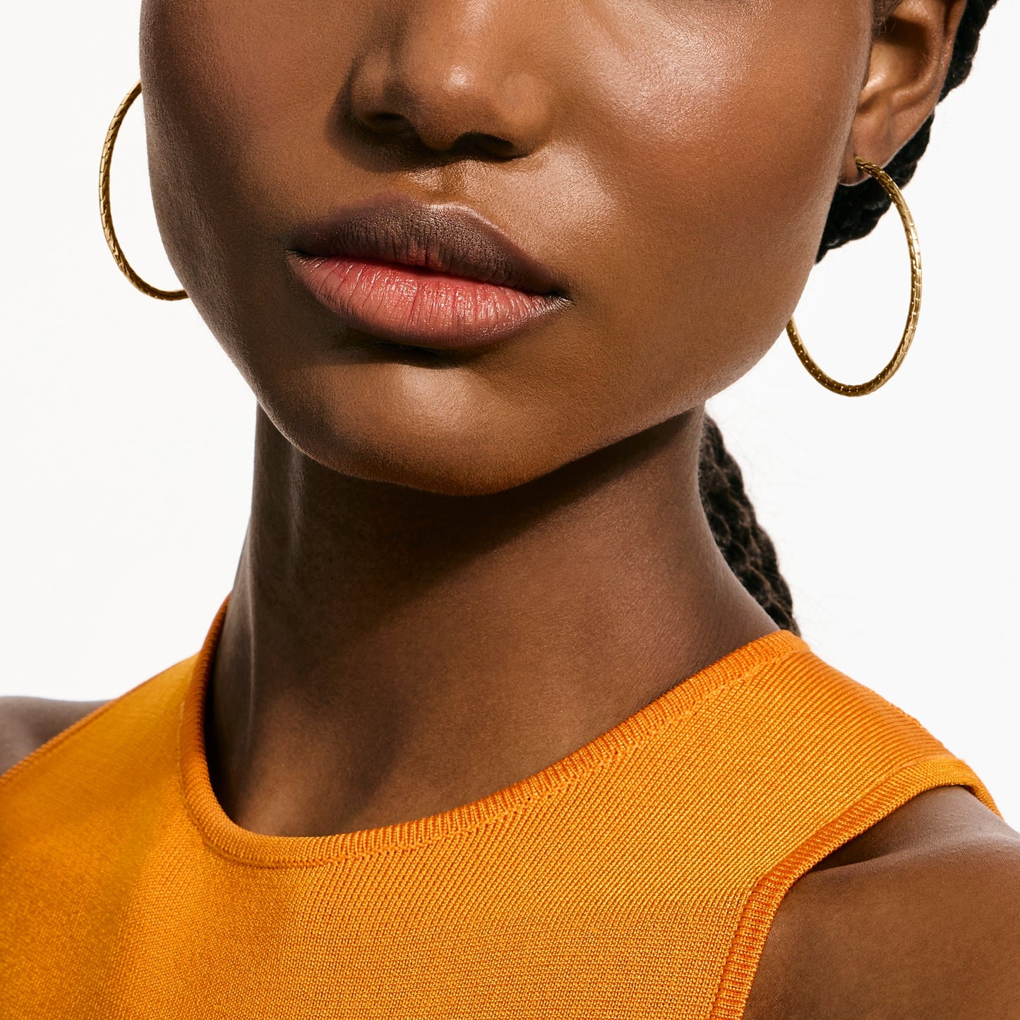 JH Essential Flex Hoop Earrings, Gold, 50MM|EGG98925