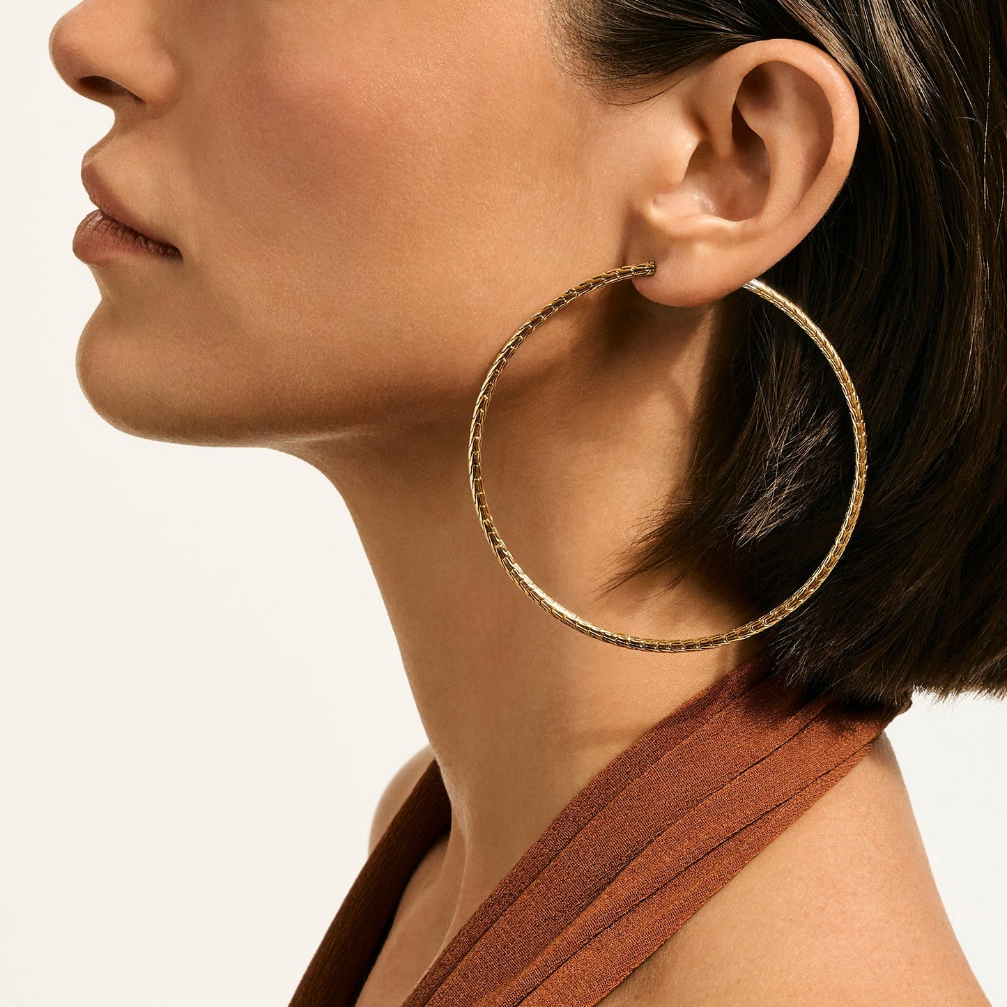 JH Essential Flex Hoop Earrings, Gold, 78.5MM|EGG98926