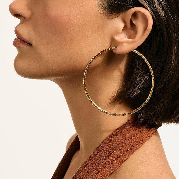 JH Essential Flex Hoop Earrings, Gold, 78.5MM|EGG98926