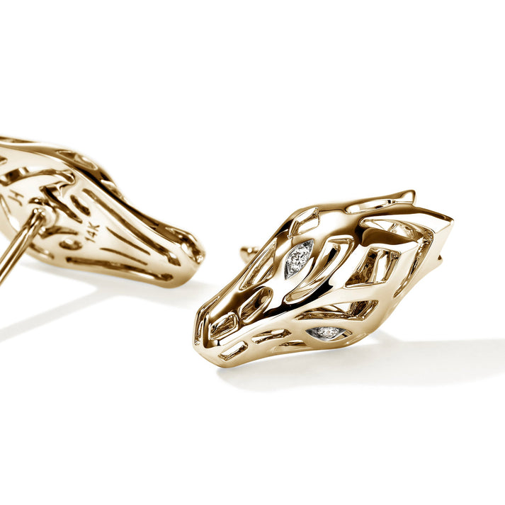 Naga Stud Earrings, Gold, Diamonds|EGGX603722DI