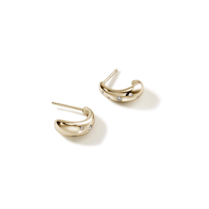 Surf J Hoop Earrings, Gold, Diamonds, 15MM|EGGX9011232DI