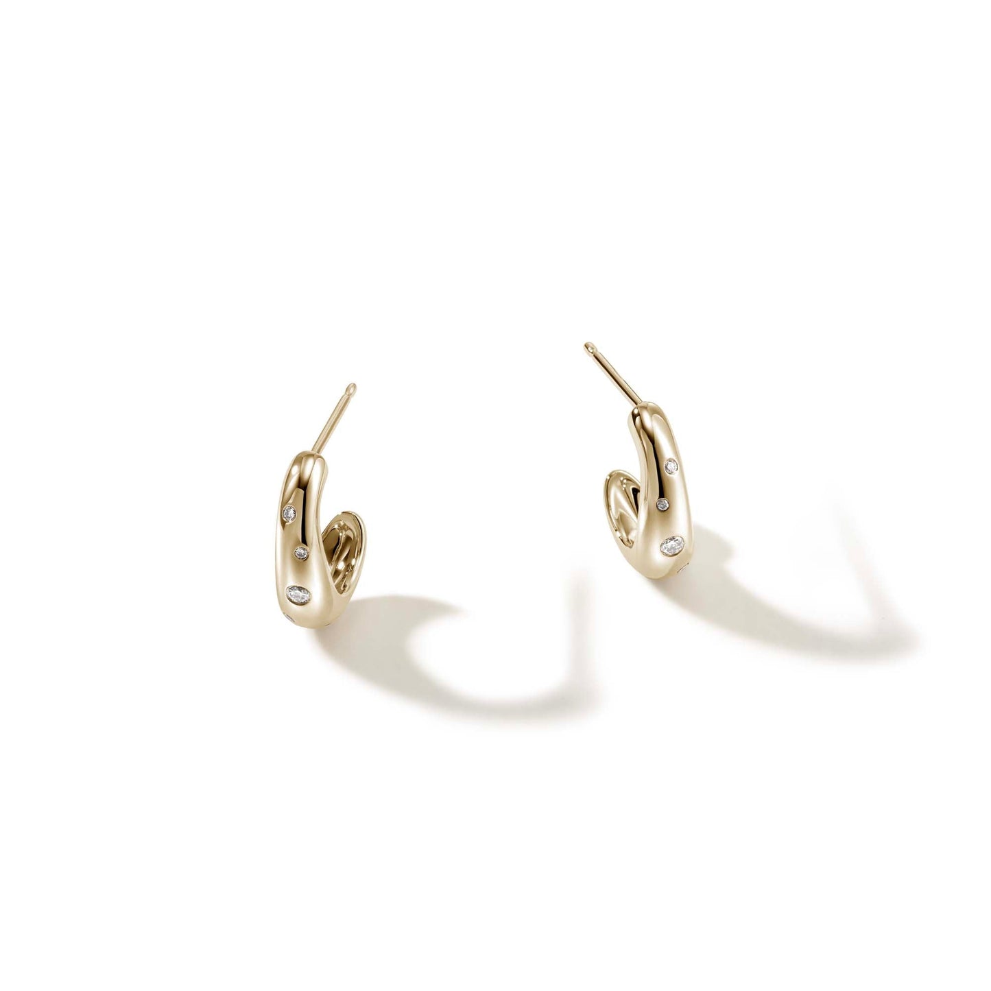 Surf J Hoop Earrings, Gold, Diamonds, 15MM|EGGX9011232DI