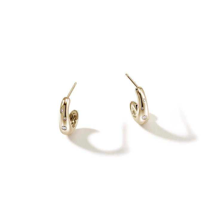 Surf J Hoop Earrings, Gold, Diamonds, 15MM|EGGX9011232DI