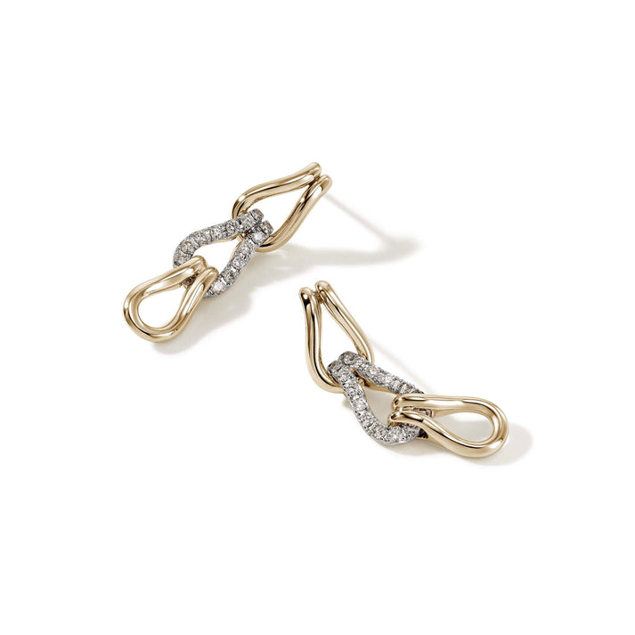 Surf Link Earrings, Gold, Diamonds|EGGX90117922DI