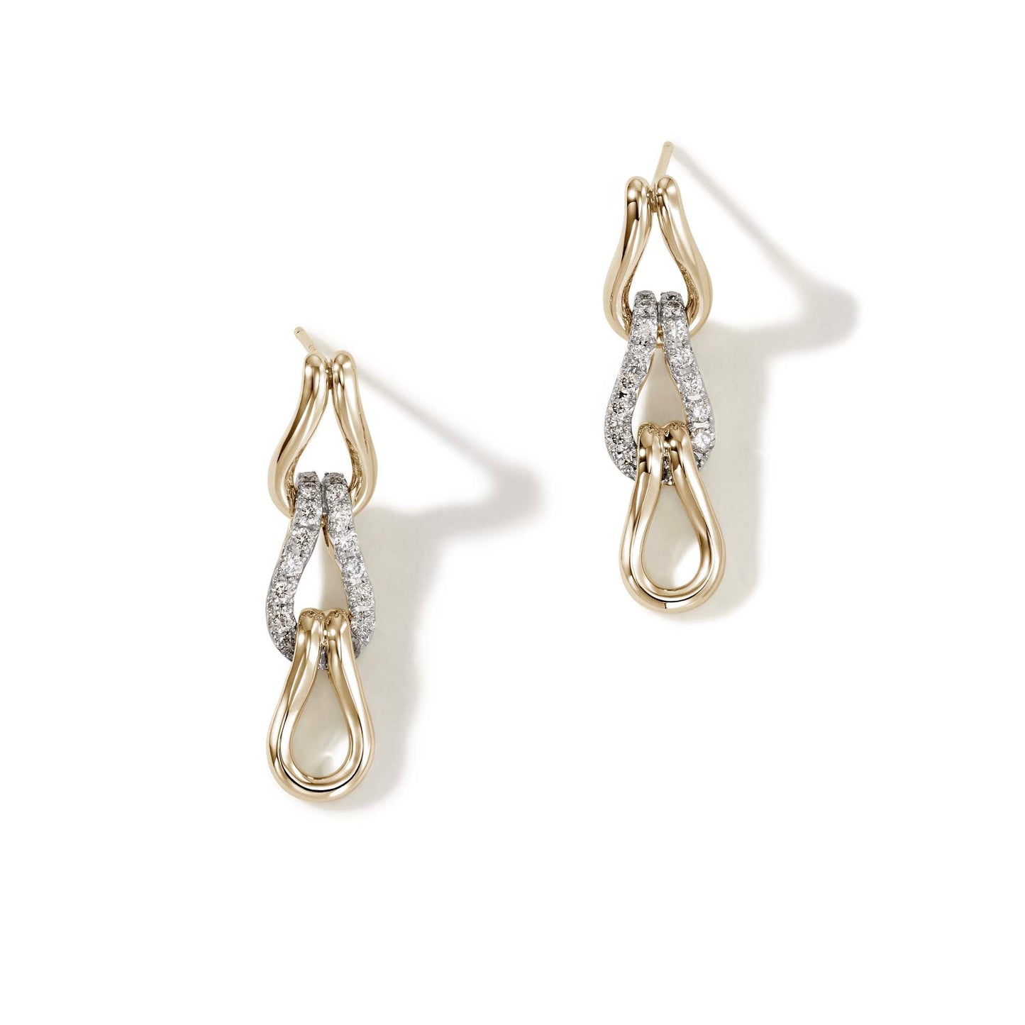 Surf Link Earrings, Gold, Diamonds|EGGX90117922DI