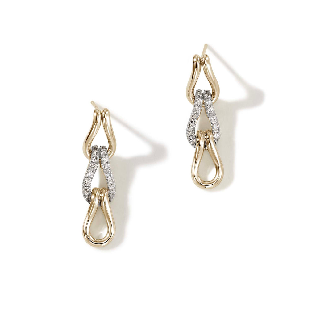 Surf Link Earrings, Gold, Diamonds|EGGX90117922DI