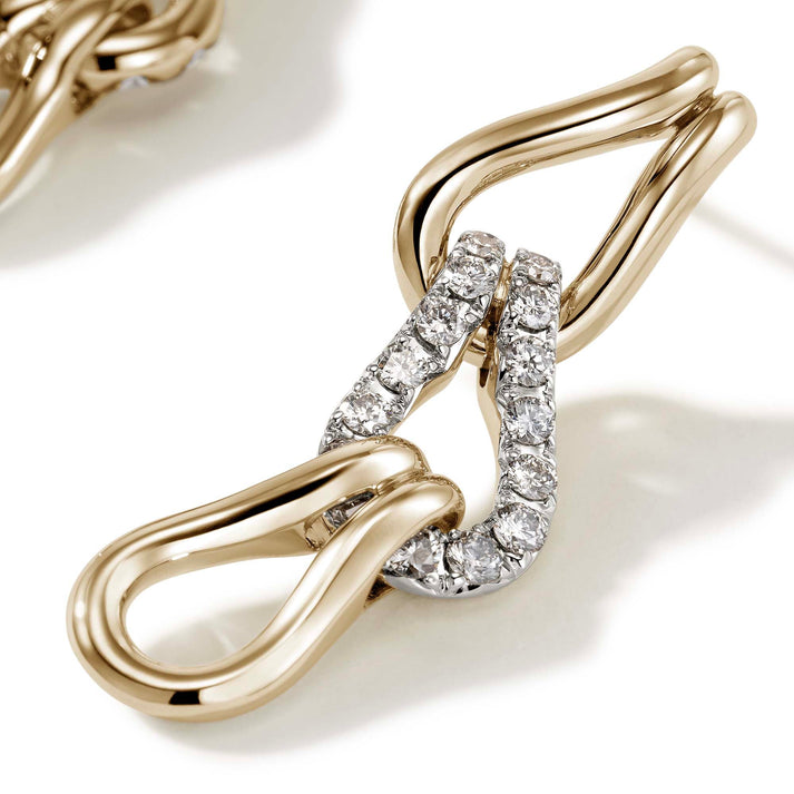 Surf Link Earrings, Gold, Diamonds|EGGX90117922DI