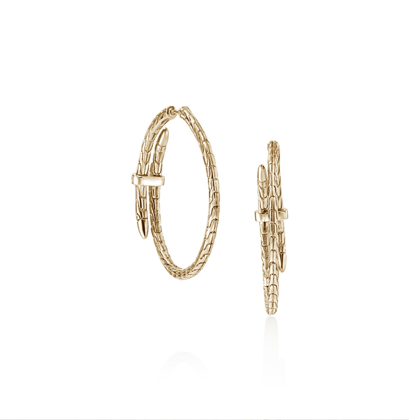 Spear Hoop Earring, Gold, Diamonds, 40MM|EGGX9012472DI