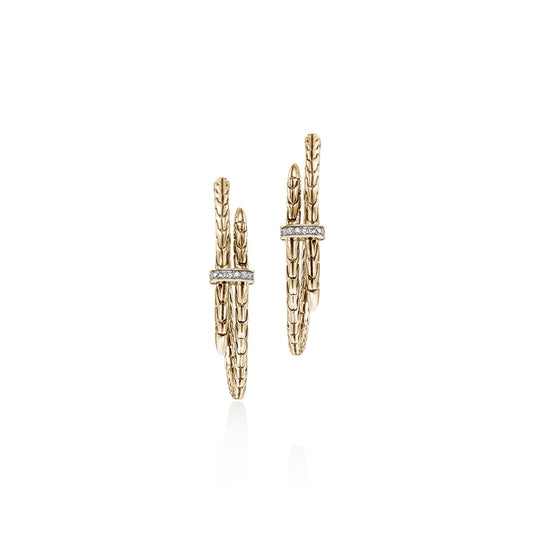 Spear Hoop Earring, Gold, Diamonds, 40MM|EGGX9012472DI