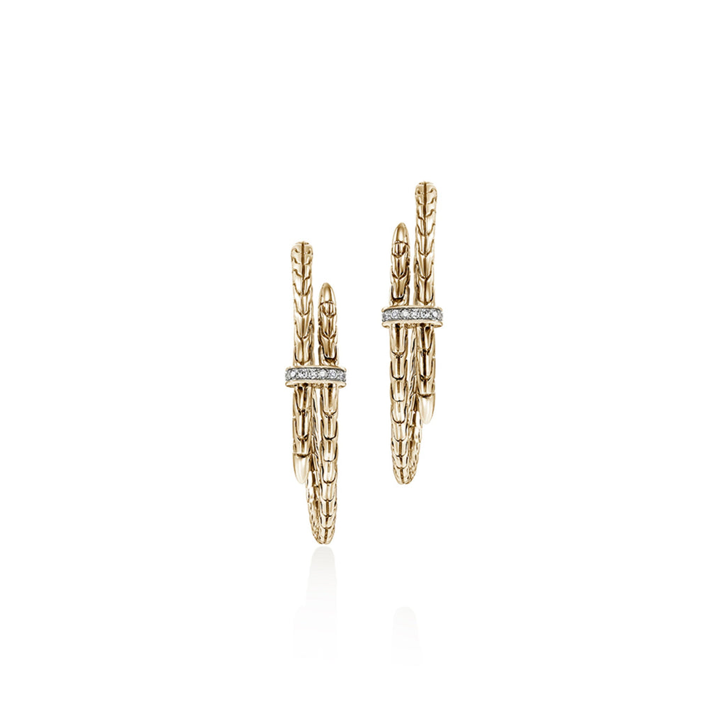 Spear Hoop Earring, Gold, Diamonds, 40MM|EGGX9012472DI