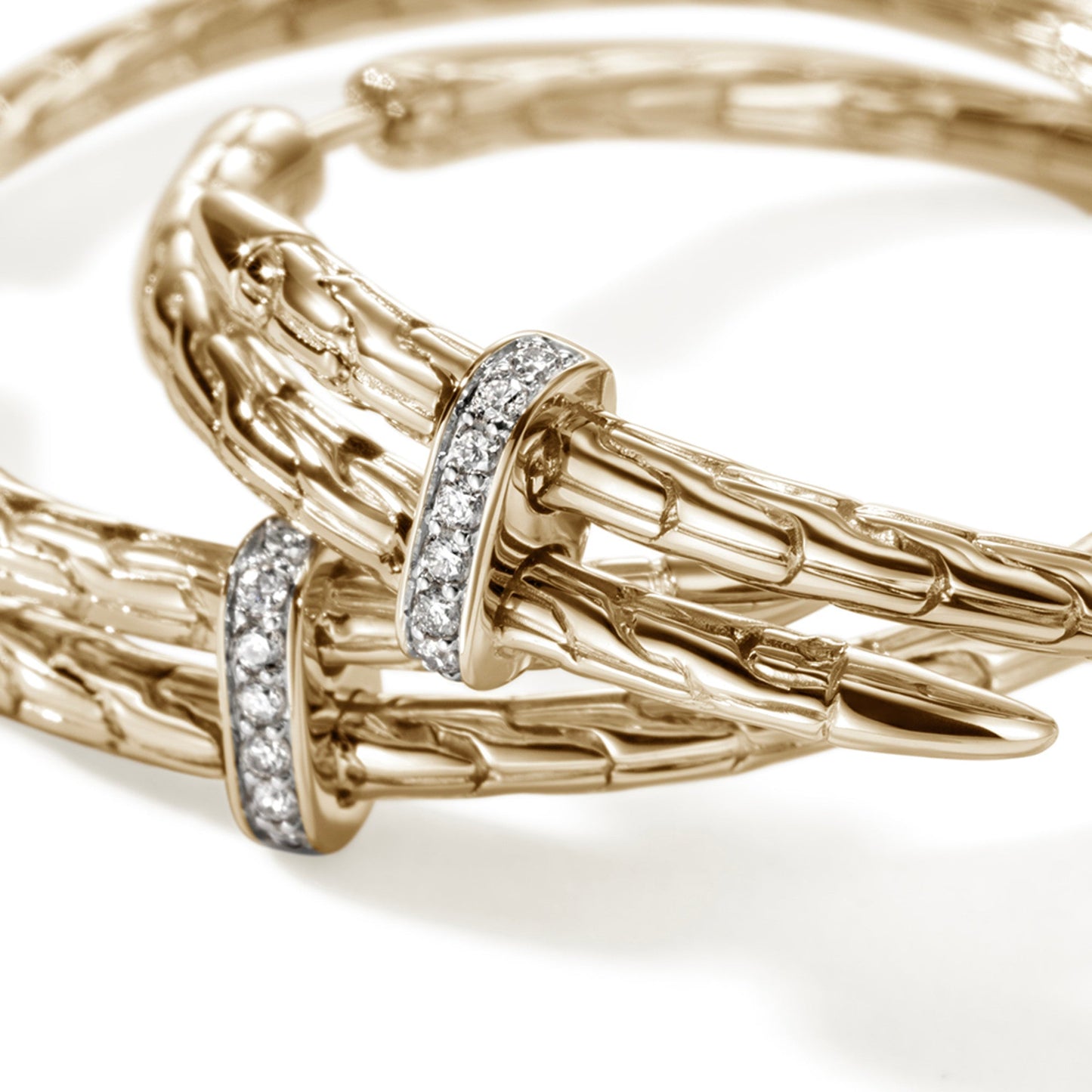 Spear Hoop Earring, Gold, Diamonds, 40MM|EGGX9012472DI