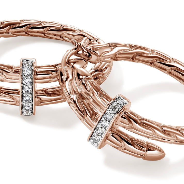 Spear Hoop Earring, Rose Gold, Diamonds, 22.5MM|EGGX986742RDI