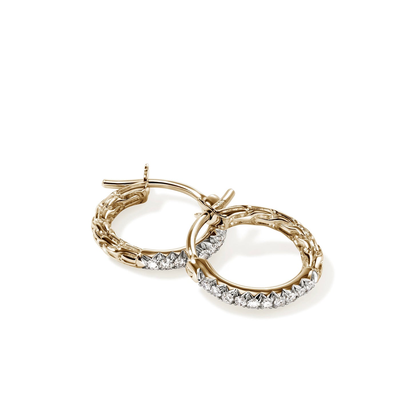 JH Essential Pavé Hoop Earring, Gold, Diamonds, 13MM|EGGX987012DI