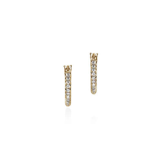 JH Essential Pavé Hoop Earring, Gold, Diamonds, 13MM|EGGX987012DI