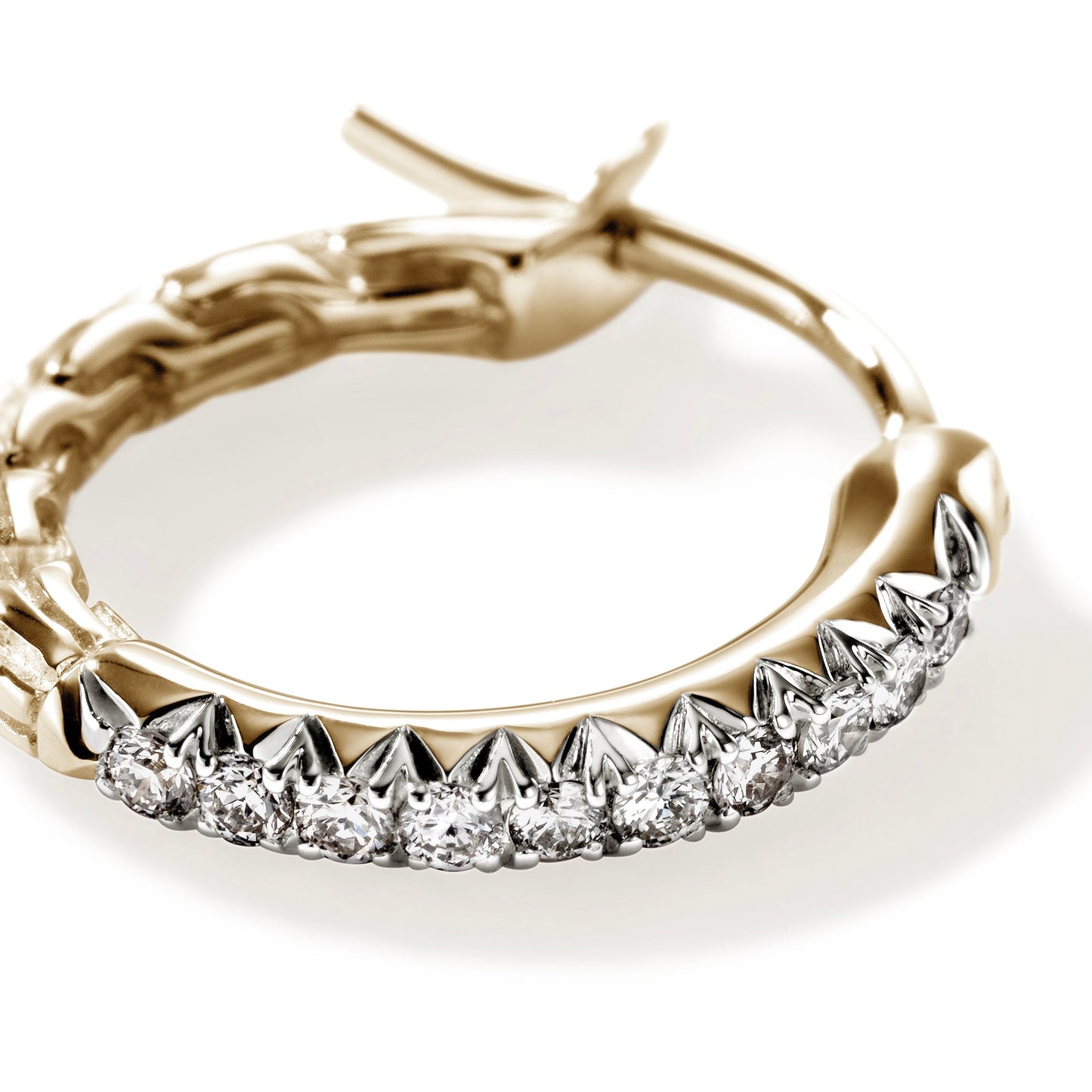 JH Essential Pavé Hoop Earring, Gold, Diamonds, 13MM|EGGX987012DI