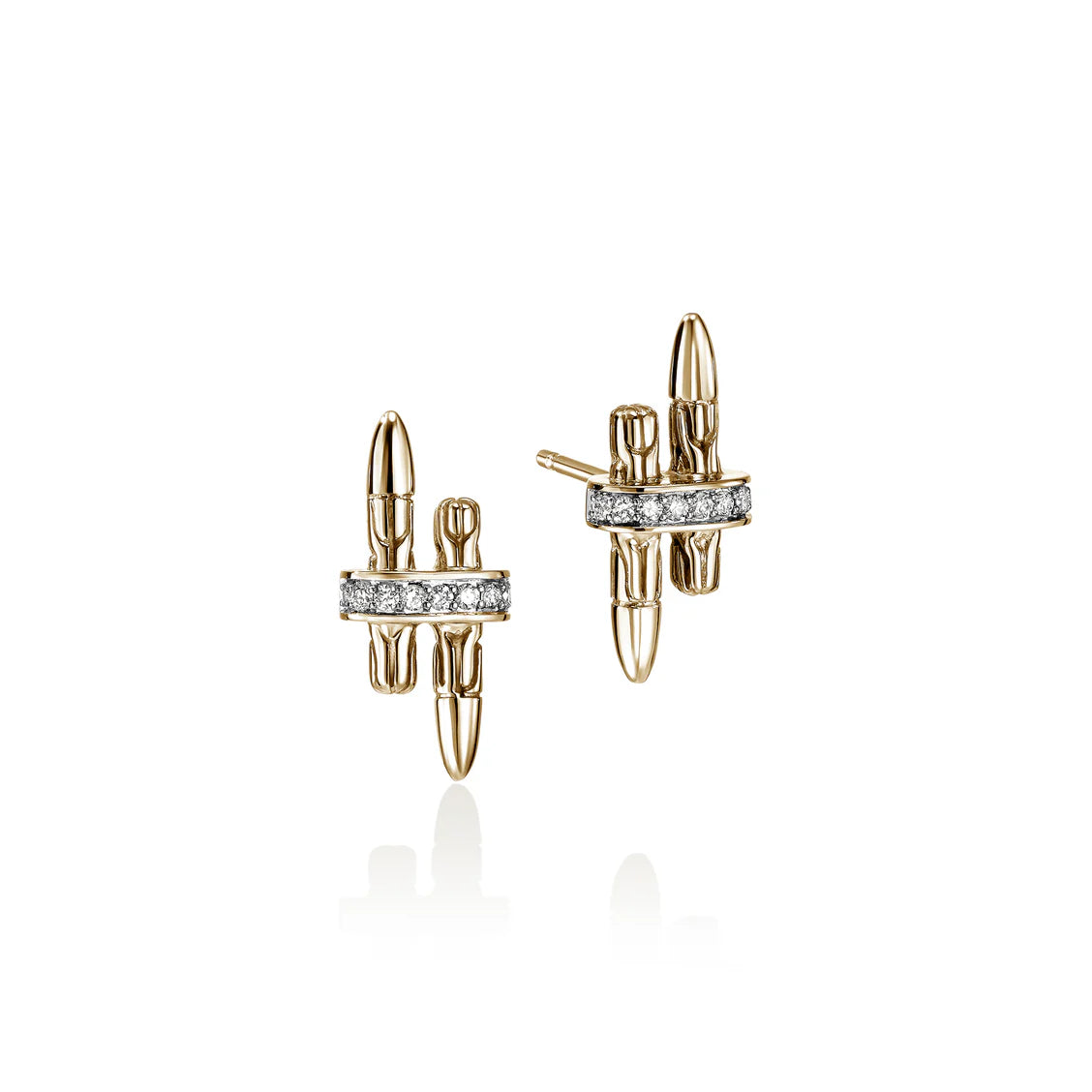 Spear Stud Earrings, Gold, Diamonds EGGX989562DI