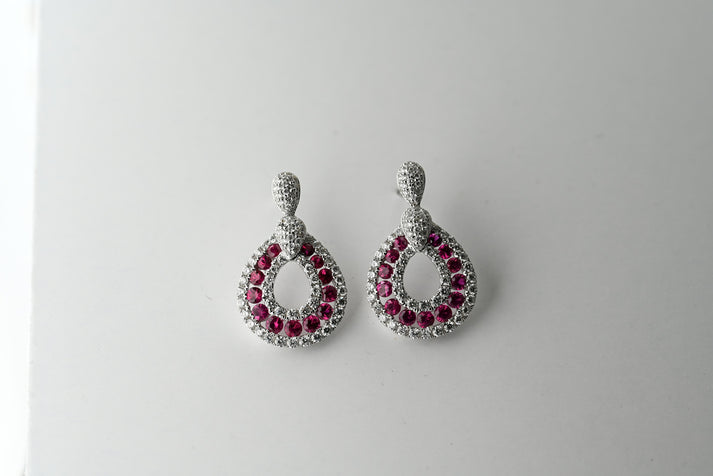 Ruby Droplet Earrings