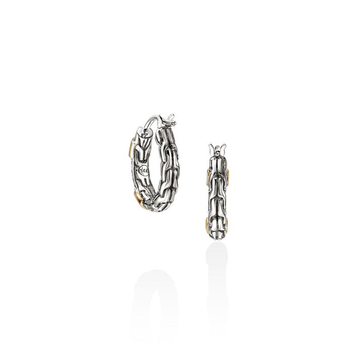 JH Essential Pave Hoop Earrings, Gold, Sterling Silver, Diamonds, 14.5MM|EZZP988672DI