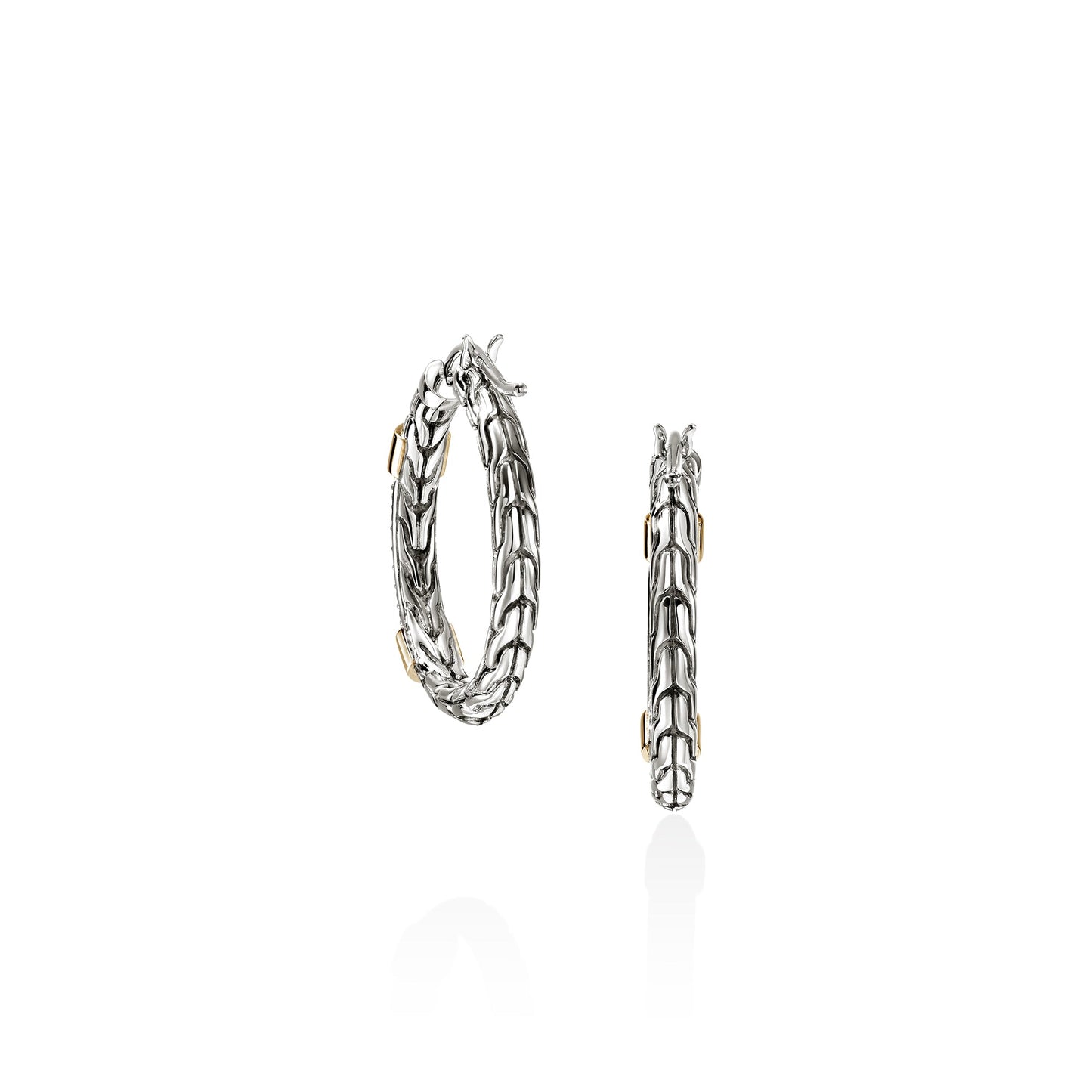 JH Essential Pave Hoop Earrings, Gold, Sterling Silver, Diamonds, 23MM|EZZP988682DI