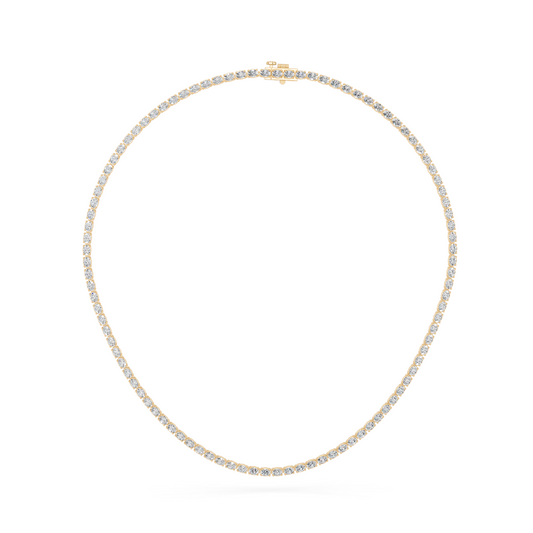 9.88 CTTW Oval Lab Diamond Tennis Necklace 14K Yellow Gold