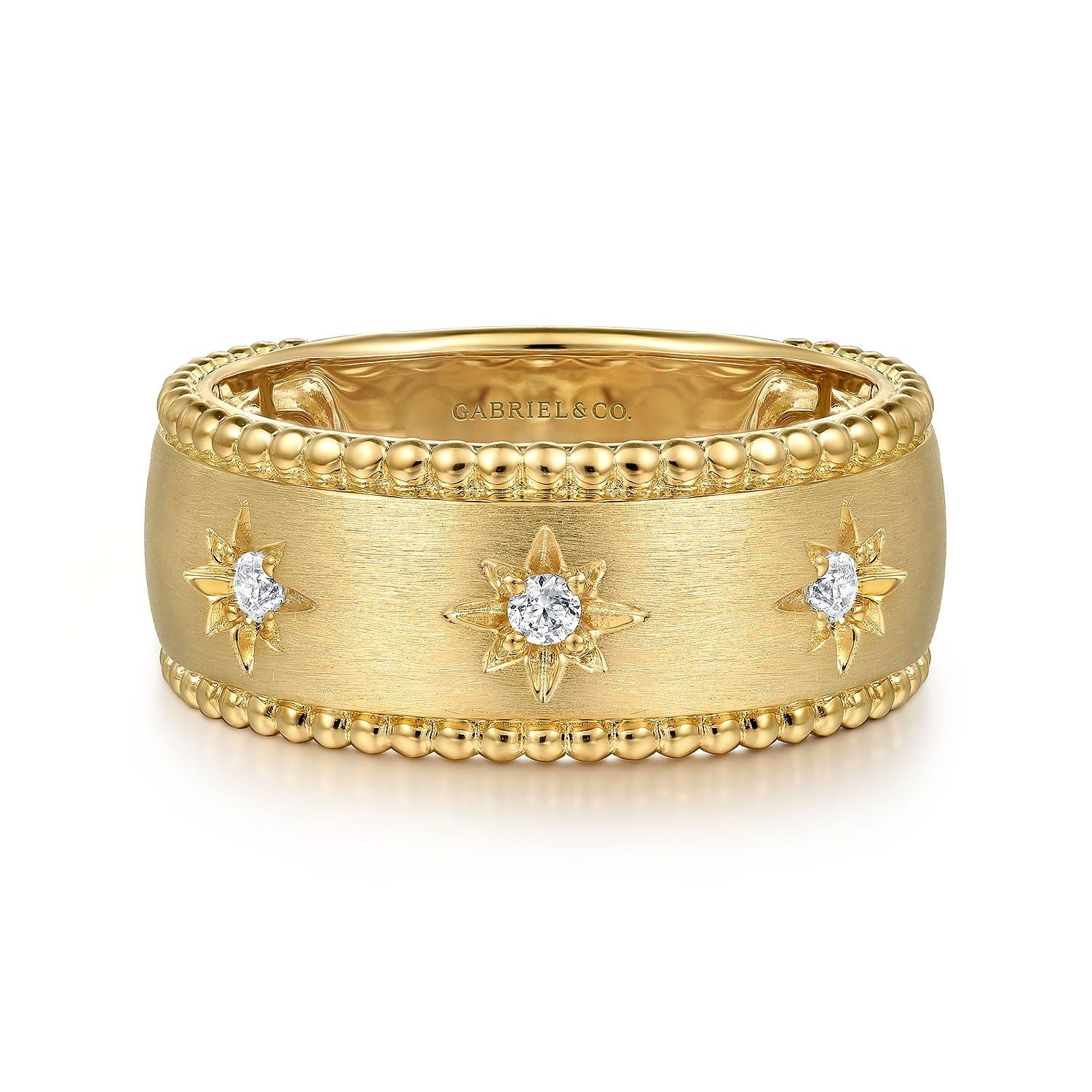 14K Yellow Gold Diamond Wide Bujukan Cigar Ladies Band LR52572Y45JJ - Dejaun Jewelers