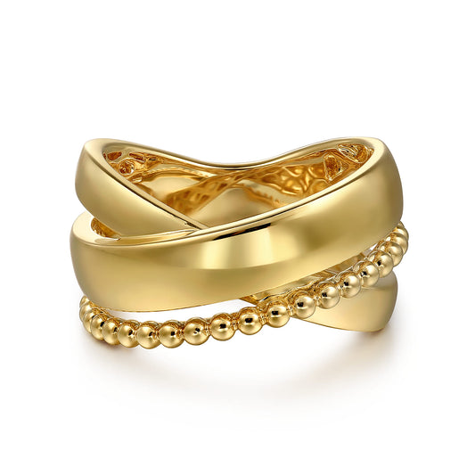 14K Yellow Gold Bujukan Criss Cross Ring LR52706Y4JJJ