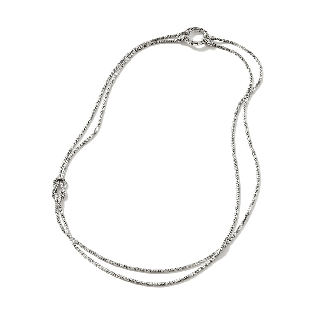 John Hardy Love Knot Convertable Necklace, Silver, 1.8MM NB900908