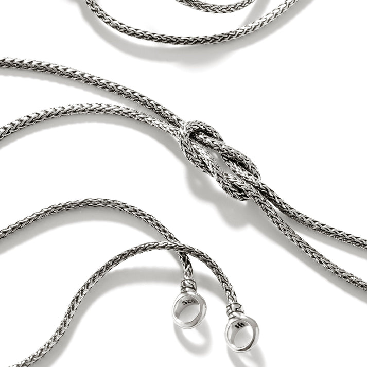 John Hardy Love Knot Convertable Necklace, Silver, 1.8MM NB900908