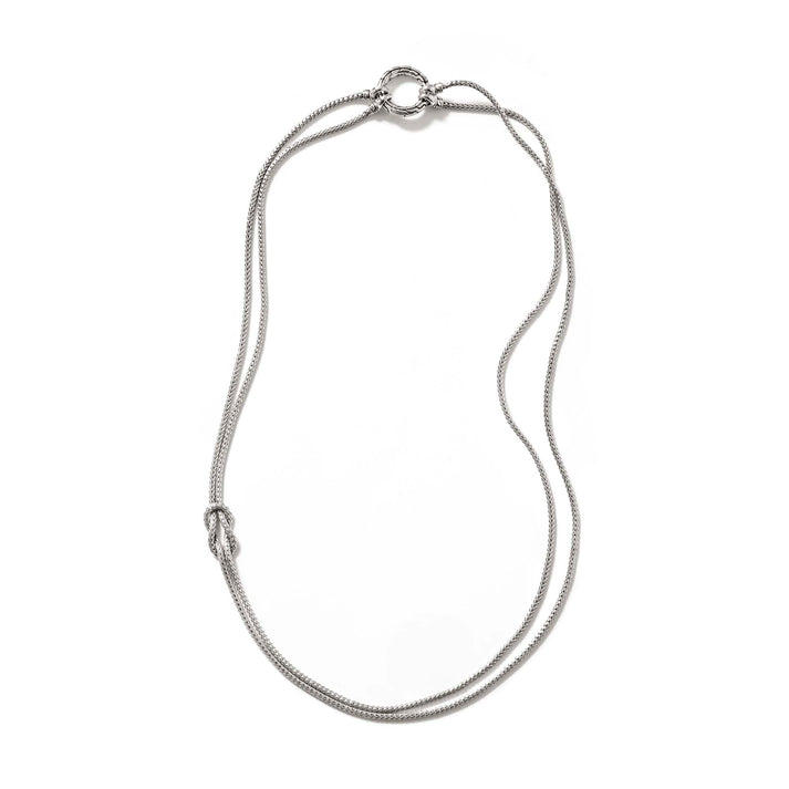 Love Knot Convertible Necklace, Silver, 3.6MM|NB900908